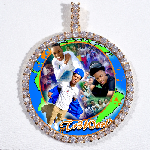 LARGE 3D CIRCLE CUSTOM PICTURE PENDANT