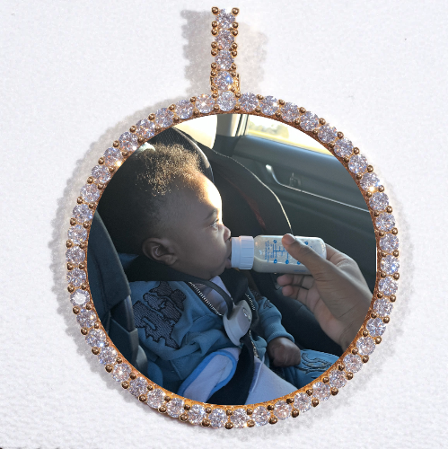 LARGE 3D CIRCLE CUSTOM PICTURE PENDANT