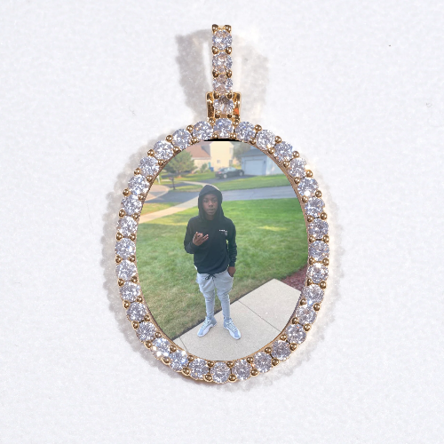 3D Oval Custom Picture Pendant
