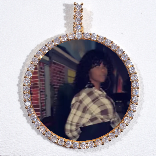 LARGE 3D CIRCLE CUSTOM PICTURE PENDANT