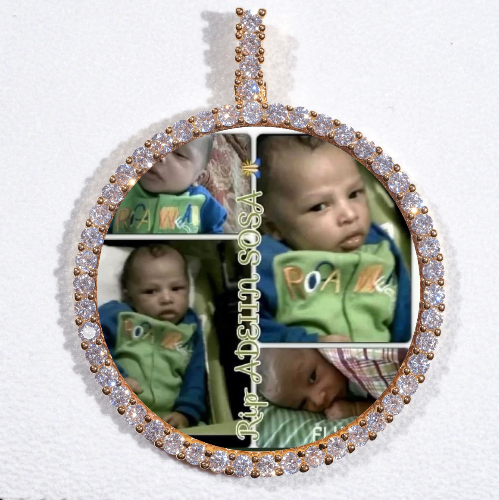 LARGE 3D CIRCLE CUSTOM PICTURE PENDANT