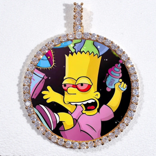 LARGE 3D CIRCLE CUSTOM PICTURE PENDANT