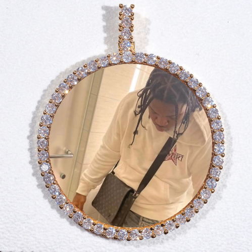 LARGE 3D CIRCLE CUSTOM PICTURE PENDANT