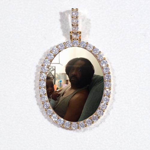 3D Oval Custom Picture Pendant
