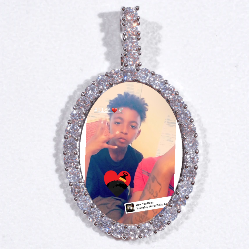 Large 3D Oval Custom Picture Pendant