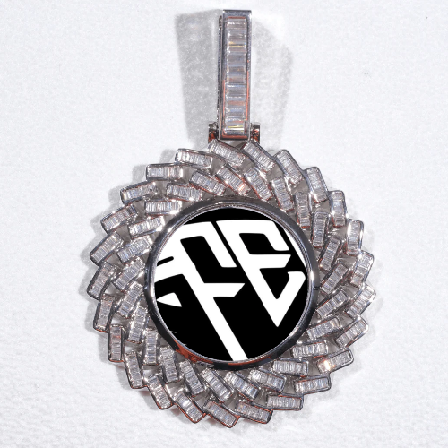 Large 3D Baguette Custom Picture Pendant
