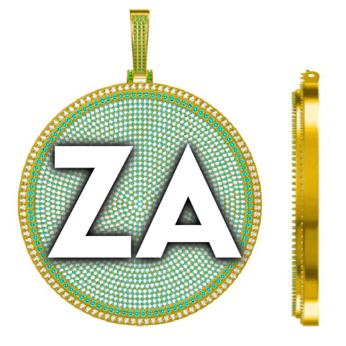 CUSTOM LETTER NECKLACE 3D BIG DISC