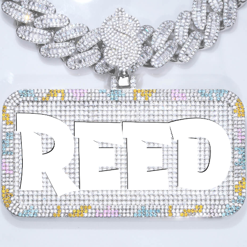 CUSTOM LETTER NECKLACE 3D COLORFUL SQUARE