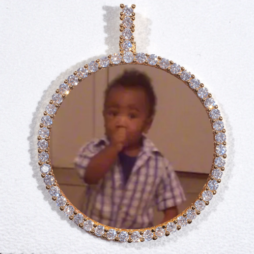 LARGE 3D CIRCLE CUSTOM PICTURE PENDANT