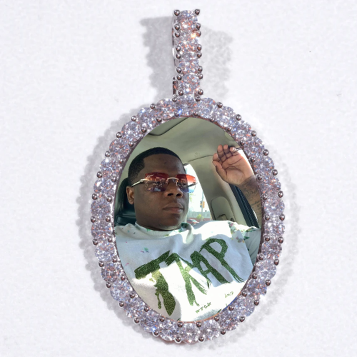 Large 3D Oval Custom Picture Pendant