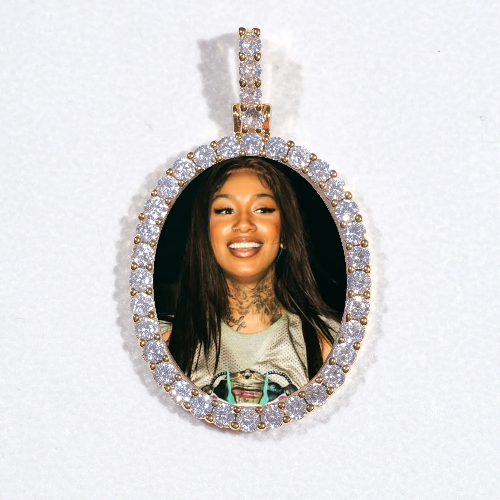3D Oval Custom Picture Pendant