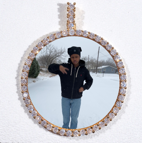 LARGE 3D CIRCLE CUSTOM PICTURE PENDANT