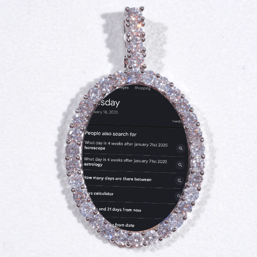 Large 3D Oval Custom Picture Pendant