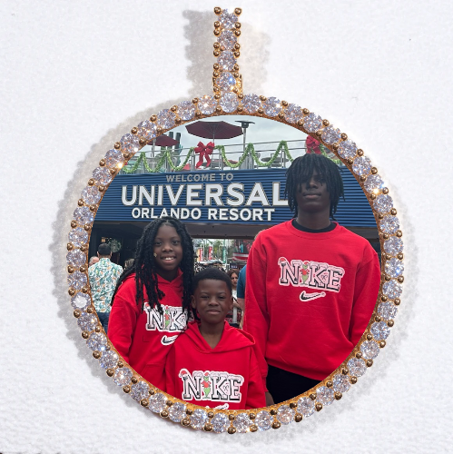 LARGE 3D CIRCLE CUSTOM PICTURE PENDANT