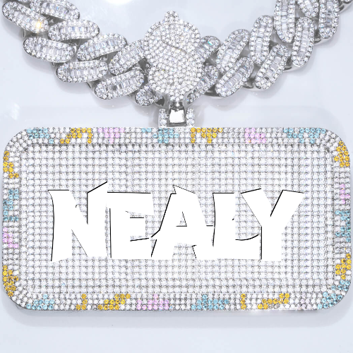 CUSTOM LETTER NECKLACE 3D COLORFUL SQUARE