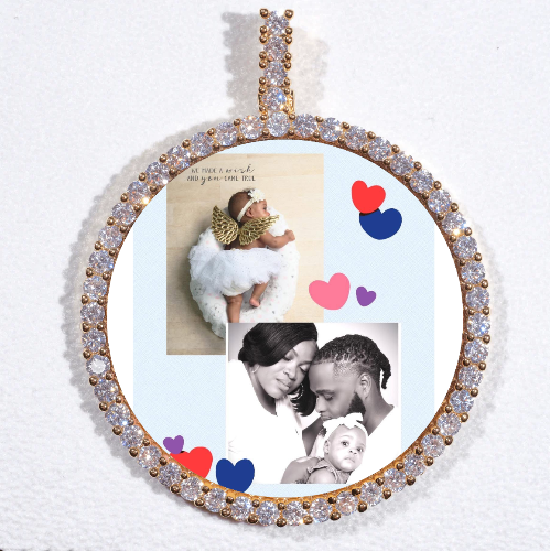 LARGE 3D CIRCLE CUSTOM PICTURE PENDANT
