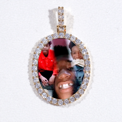 3D Oval Custom Picture Pendant