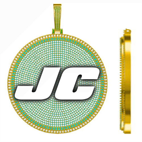 CUSTOM LETTER NECKLACE 3D BIG DISC