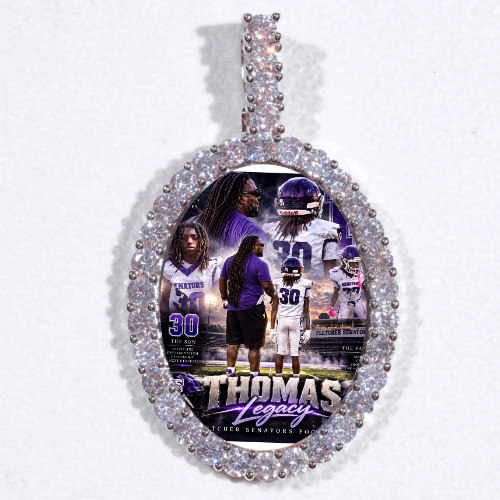 Large 3D Oval Custom Picture Pendant