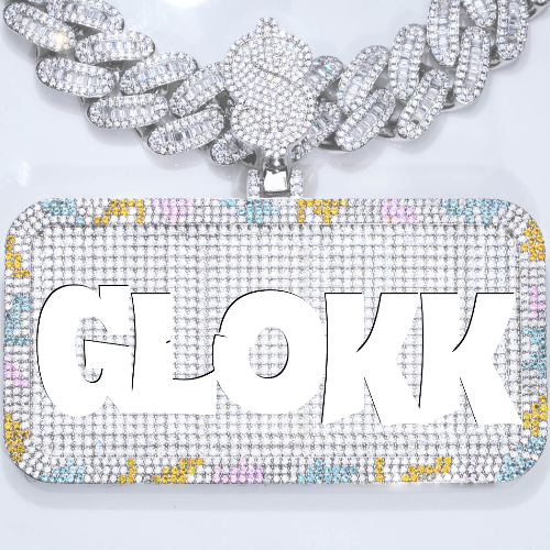 CUSTOM LETTER NECKLACE 3D COLORFUL SQUARE