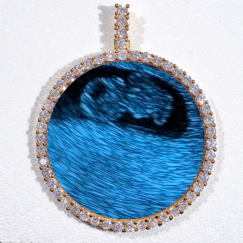 LARGE 3D CIRCLE CUSTOM PICTURE PENDANT