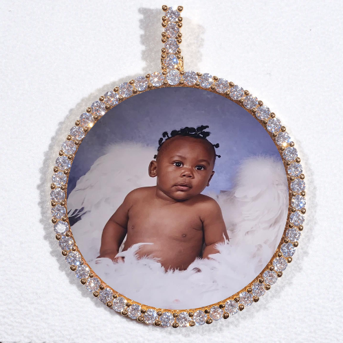 LARGE 3D CIRCLE CUSTOM PICTURE PENDANT