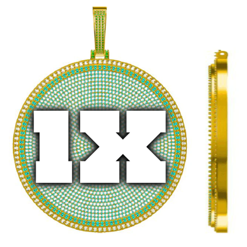 CUSTOM LETTER NECKLACE 3D BIG DISC
