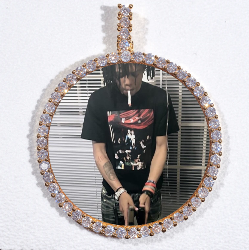 LARGE 3D CIRCLE CUSTOM PICTURE PENDANT