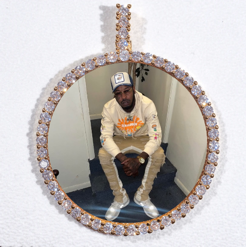 LARGE 3D CIRCLE CUSTOM PICTURE PENDANT