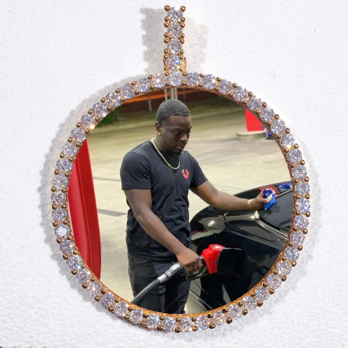 LARGE 3D CIRCLE CUSTOM PICTURE PENDANT