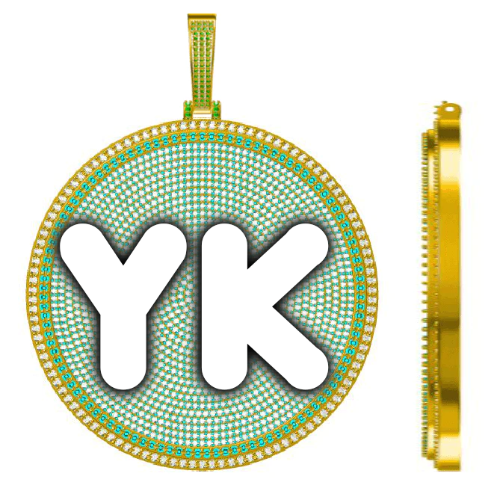 CUSTOM LETTER NECKLACE 3D BIG DISC