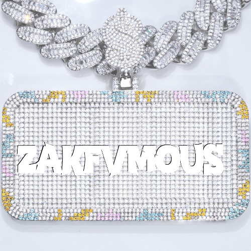CUSTOM LETTER NECKLACE 3D COLORFUL SQUARE
