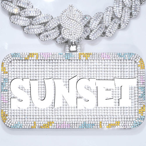 CUSTOM LETTER NECKLACE 3D COLORFUL SQUARE