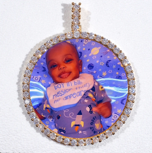 LARGE 3D CIRCLE CUSTOM PICTURE PENDANT