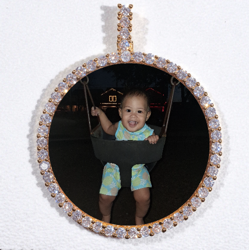 LARGE 3D CIRCLE CUSTOM PICTURE PENDANT