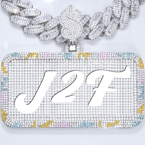 CUSTOM LETTER NECKLACE 3D COLORFUL SQUARE
