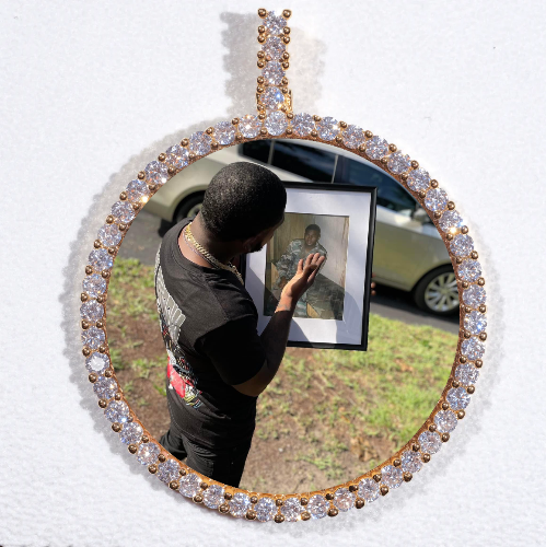 LARGE 3D CIRCLE CUSTOM PICTURE PENDANT