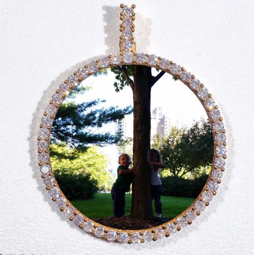 LARGE 3D CIRCLE CUSTOM PICTURE PENDANT