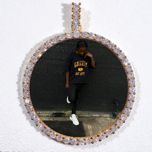 LARGE 3D CIRCLE CUSTOM PICTURE PENDANT