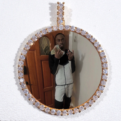 LARGE 3D CIRCLE CUSTOM PICTURE PENDANT