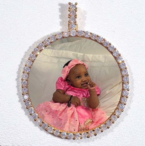 LARGE 3D CIRCLE CUSTOM PICTURE PENDANT