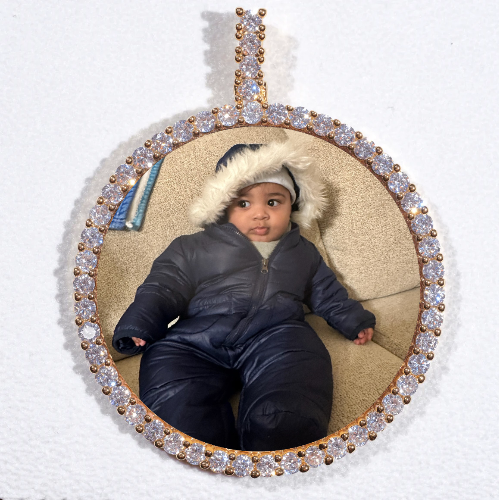 LARGE 3D CIRCLE CUSTOM PICTURE PENDANT