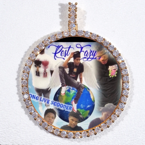 LARGE 3D CIRCLE CUSTOM PICTURE PENDANT