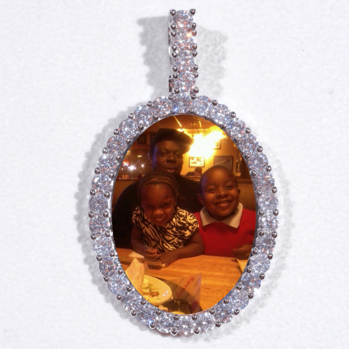 Large 3D Oval Custom Picture Pendant