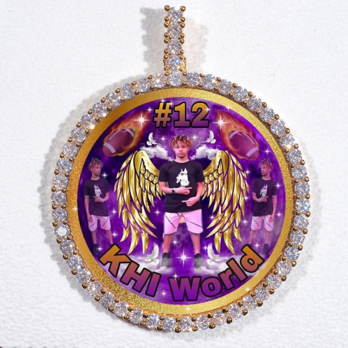 LARGE 3D CIRCLE CUSTOM PICTURE PENDANT