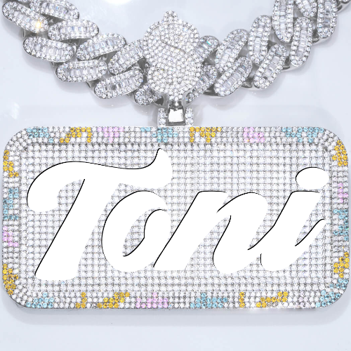 CUSTOM LETTER NECKLACE 3D COLORFUL SQUARE