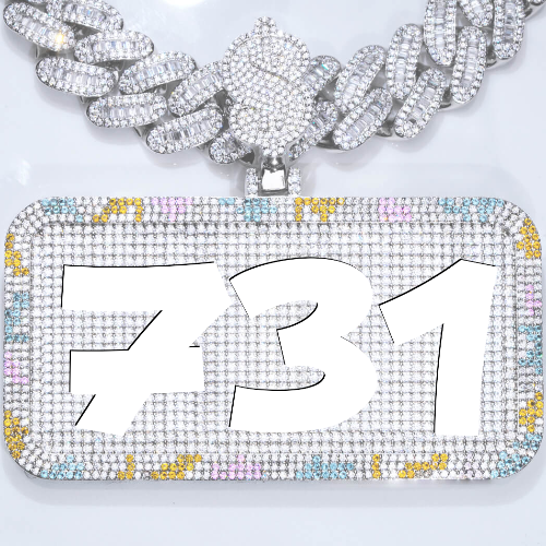 CUSTOM LETTER NECKLACE 3D COLORFUL SQUARE