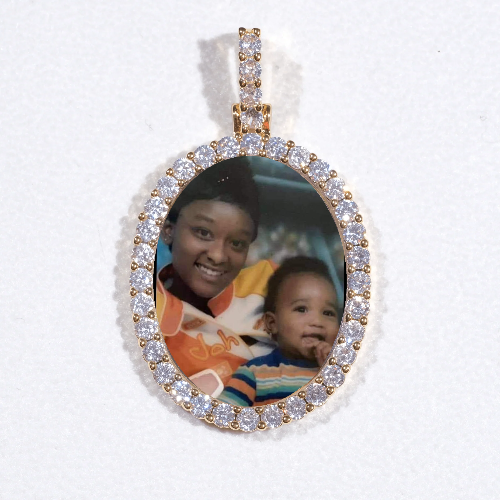 3D Oval Custom Picture Pendant
