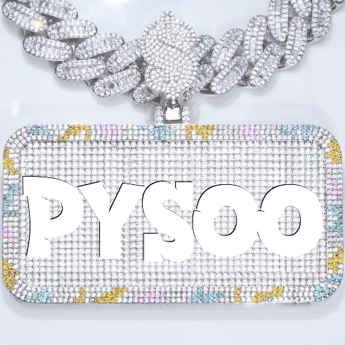 CUSTOM LETTER NECKLACE 3D COLORFUL SQUARE