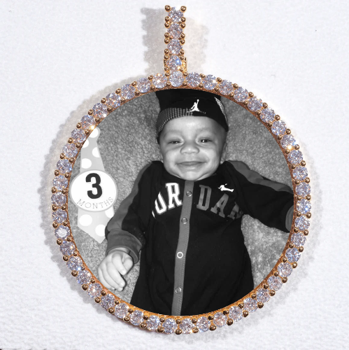 LARGE 3D CIRCLE CUSTOM PICTURE PENDANT